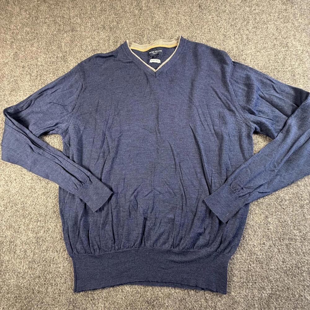 Peter Millar Collection V-Neck Sweater 2XL‎ Merino Silk Blend #1536